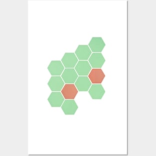 Mint Honeycomb Posters and Art